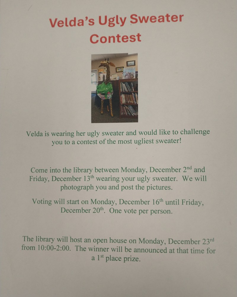 Velda's Ugly Sweater Contest